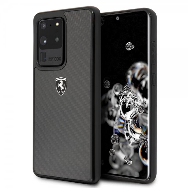 Ferrari Samsung Galaxy S20 Ultra Skal Kolfibertextur Svart