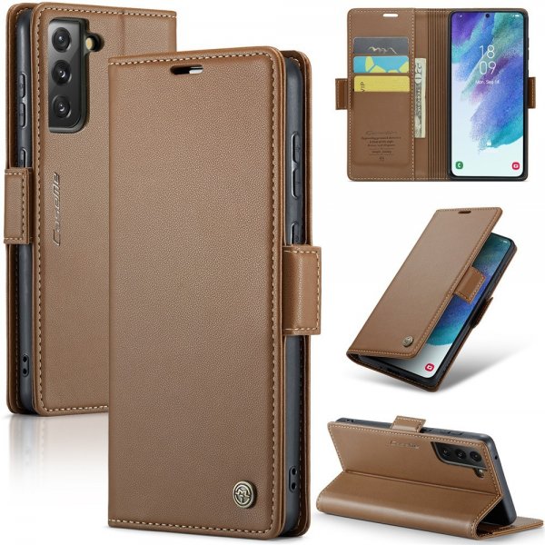 CaseMe Samsung Galaxy S21 FE Fodral 023 Series Brun