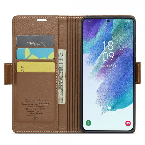 CaseMe Samsung Galaxy S21 FE Fodral 023 Series Brun