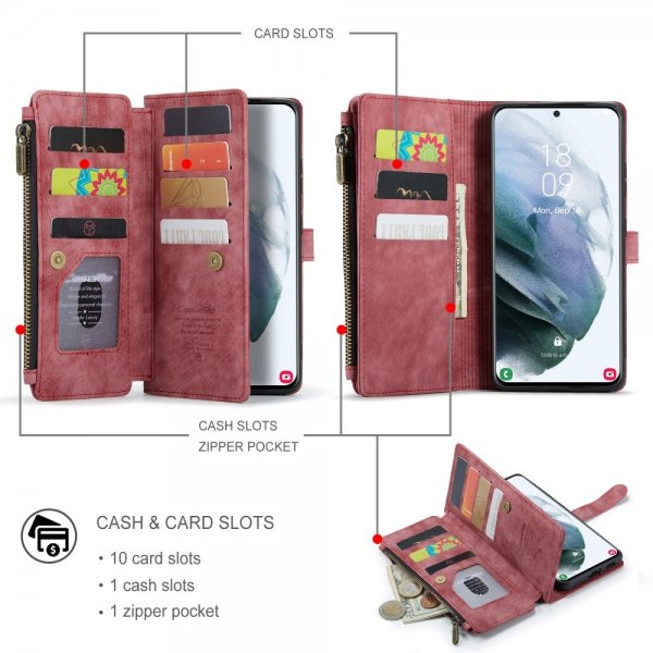 CaseMe Samsung Galaxy S21 FE Fodral C30 Series Röd