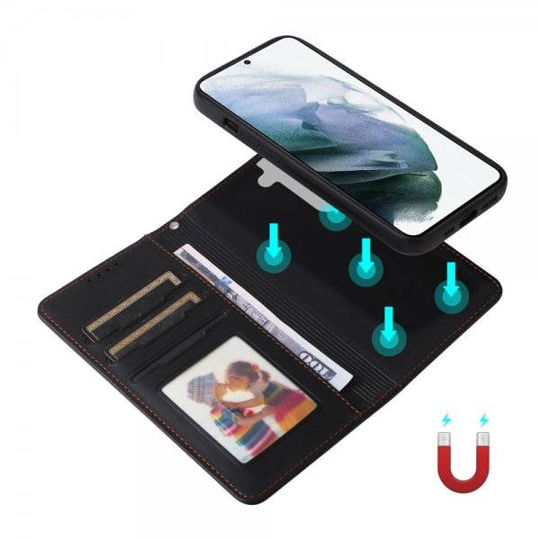 Betopnice Samsung Galaxy S21 Fodral med Löstagbart Skal 005 Svart