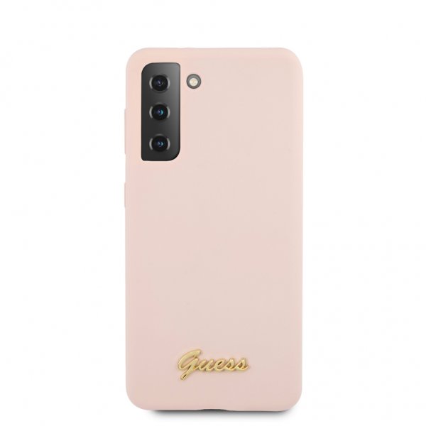 Guess Samsung Galaxy S21 Plus Skal Metal Logo Rosa