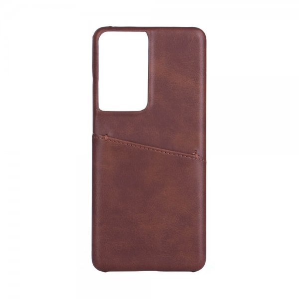 Onsala Samsung Galaxy S21 Ultra Skal med Kortfack Brun