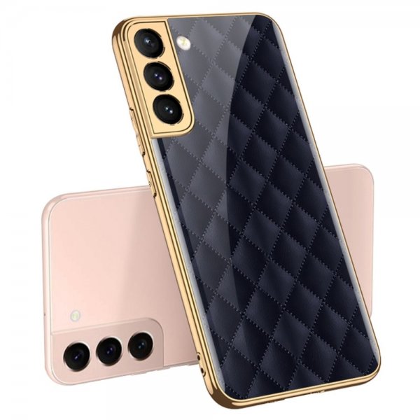 GKK Samsung Galaxy S22 Plus Skal Motiv Blåa Rutor