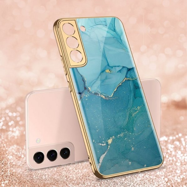 GKK Samsung Galaxy S22 Plus Skal Motiv Marmor Blå