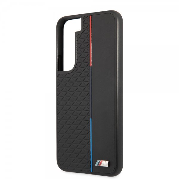 BMW Samsung Galaxy S22 Skal Triangle Pattern & Tricolor Stripe Svart