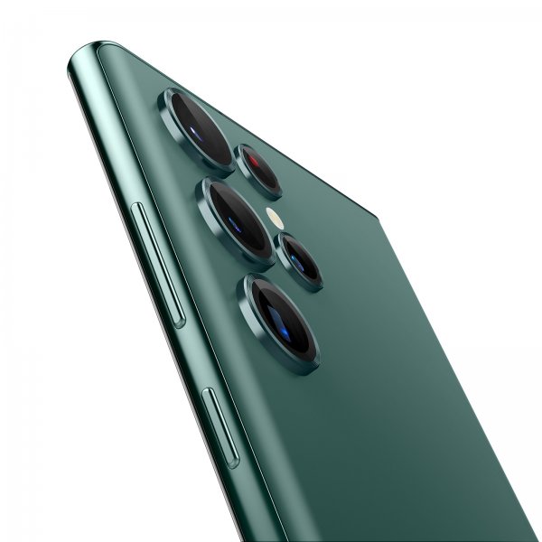 Spigen Samsung Galaxy S22 Ultra Kameraskydd GLAS.tR EZ Fit Optik Pro 2-pack Grön