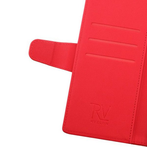 Rvelon Samsung Galaxy S22 Ultra Fodral Utfällbart Kortfack Röd
