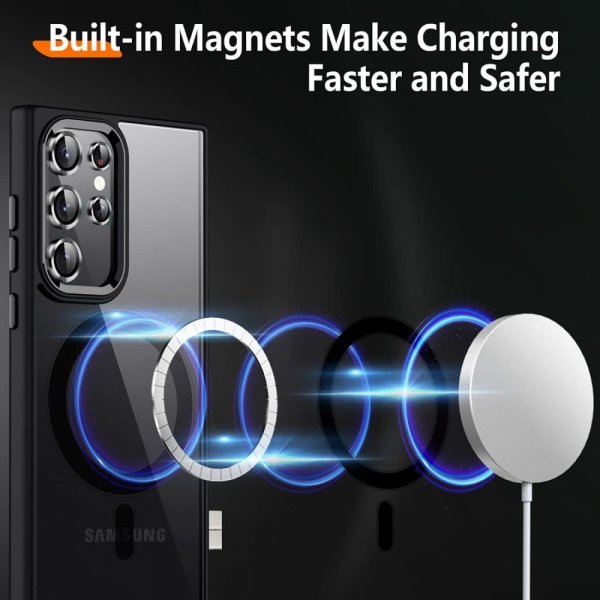 Samsung Galaxy S22 Ultra Skal Färgad Kant MagSafe Svart