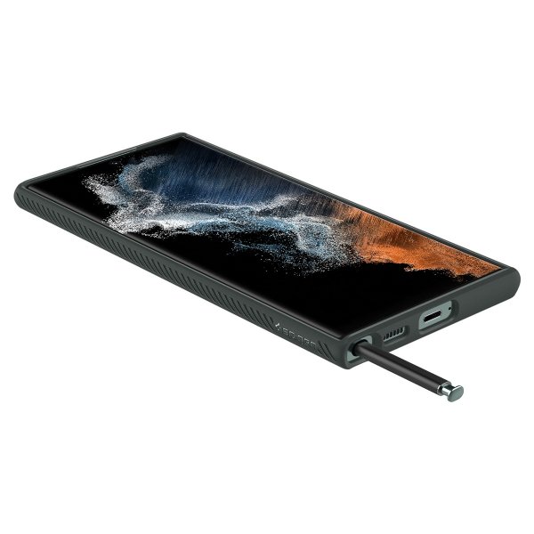 Spigen Samsung Galaxy S22 Ultra Skal Liquid Air Abyss Green