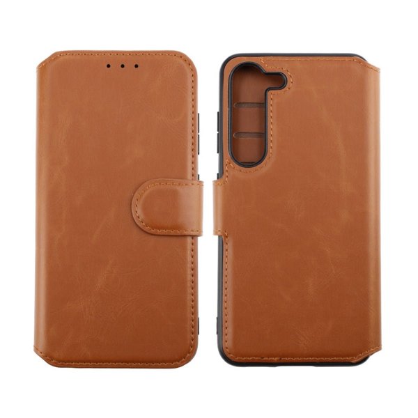 Rvelon Samsung Galaxy S23 Fodral Utfällbart Kortfack Brun