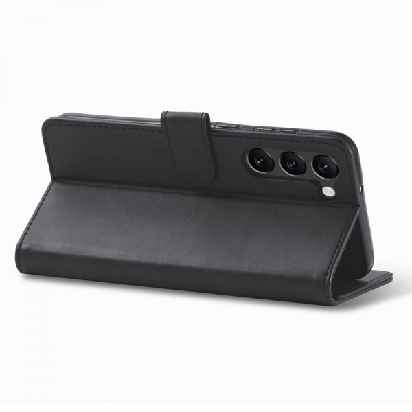 Lc.Imeeke Samsung Galaxy S23 Fodral med Kortfack Stativfunktion Svart