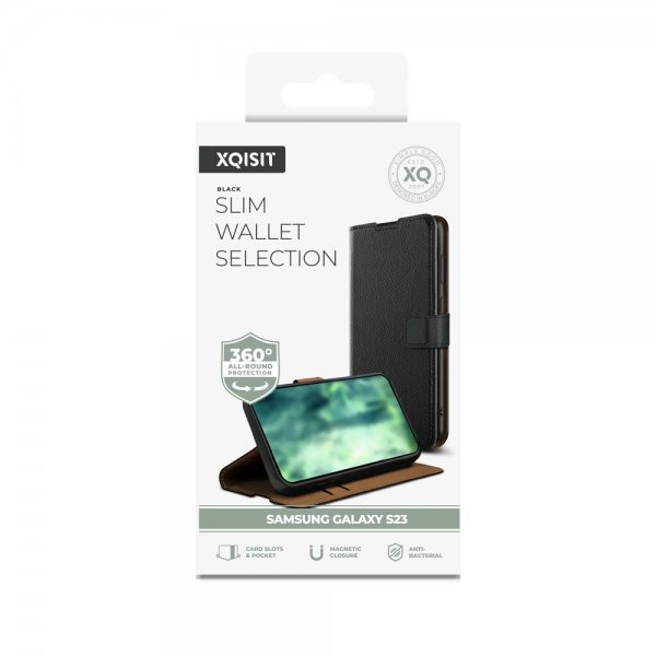 Xqisit Samsung Galaxy S23 Fodral Slim Wallet Selection Svart