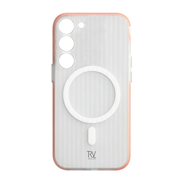 Rvelon Samsung Galaxy S23 Skal Korrugerad MagSafe Orange