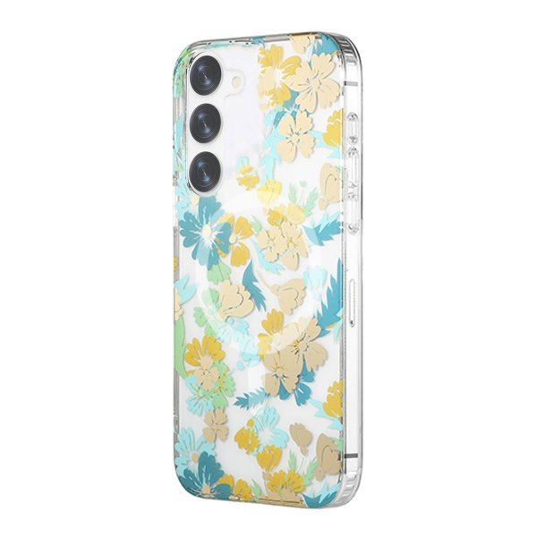 Samsung Galaxy S23 Skal Blommönster MagSafe Turkos