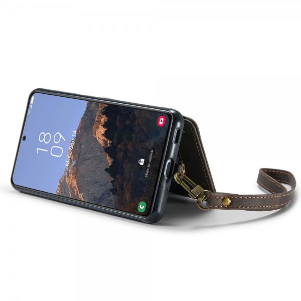 CaseMe Samsung Galaxy S23 Plus Skal C20 Kortfack Dragkedja Kaffe