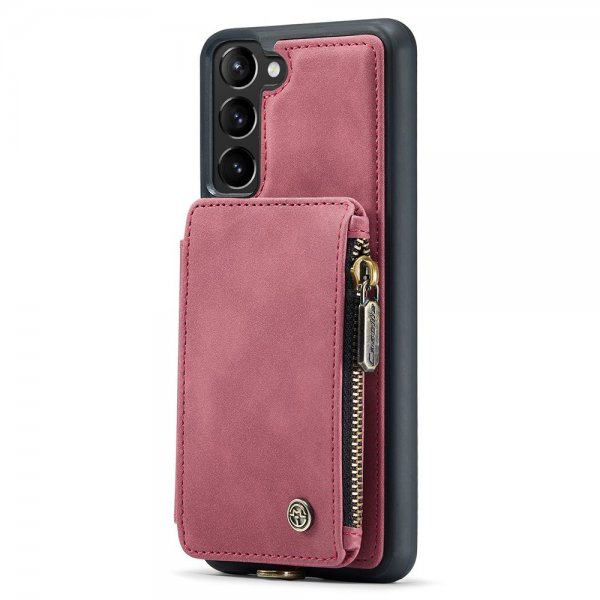 CaseMe Samsung Galaxy S23 Plus Skal C20 Kortfack Dragkedja Röd