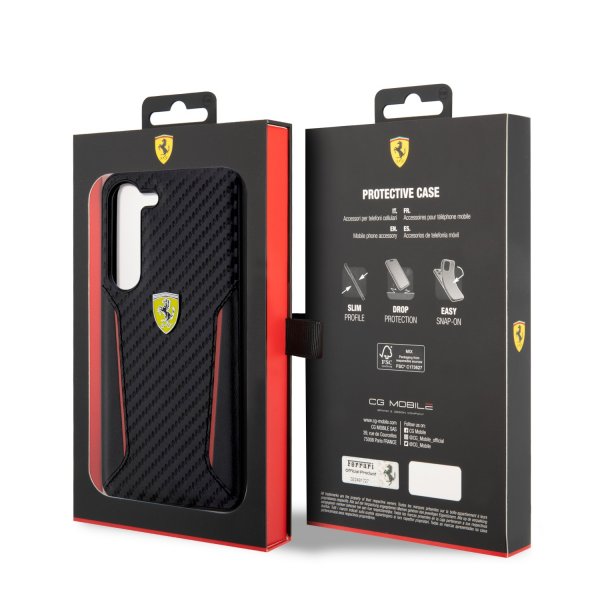 Ferrari Samsung Galaxy S23 Plus Skal Carbon & Stripe Svart