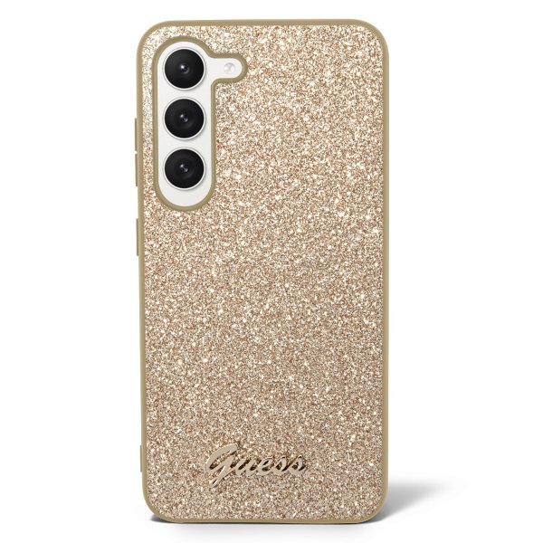 Guess Samsung Galaxy S23 Plus Skal Fixed Glitter Case Guld