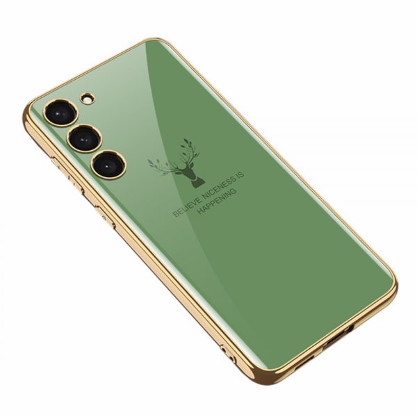 GKK Samsung Galaxy S23 Plus Skal Hjortmotiv Ljusgrön