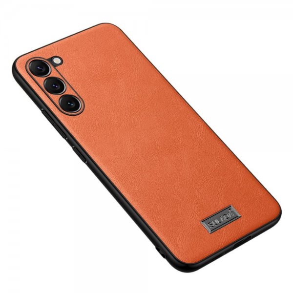 Sulada Samsung Galaxy S23 Plus Skal Lädertextur Orange