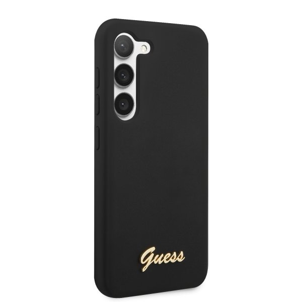 Guess Samsung Galaxy S23 Plus Skal Liquid Silicone Metal Logo Svart