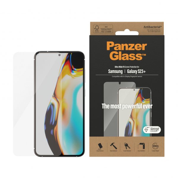 PanzerGlass Samsung Galaxy S23 Plus Skärmskydd Ultra-Wide Fit