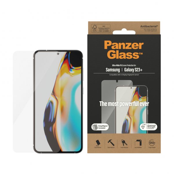 PanzerGlass Samsung Galaxy S23 Plus Skärmskydd Ultra-Wide Fit EasyAligner