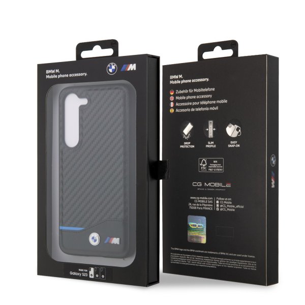 BMW Samsung Galaxy S23 Skal Carbon & Stripe Svart