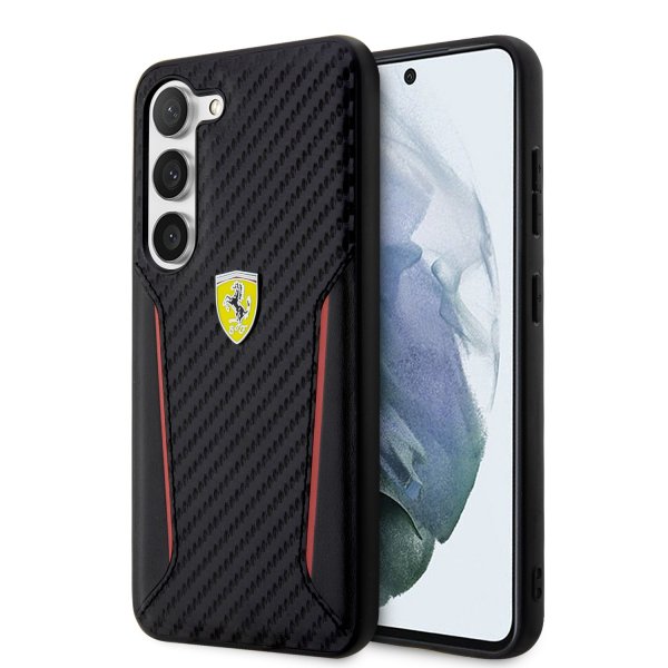 Ferrari Samsung Galaxy S23 Skal Carbon & Stripe Svart