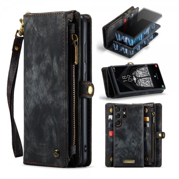 CaseMe Samsung Galaxy S23 Ultra Fodral 008 Series Löstagbart Skal Svart
