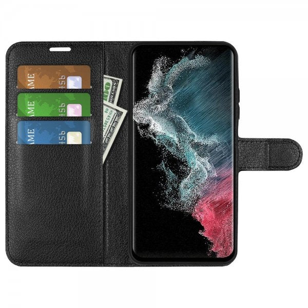 Nordic Covers Samsung Galaxy S23 Ultra Fodral Litchi Raven Black