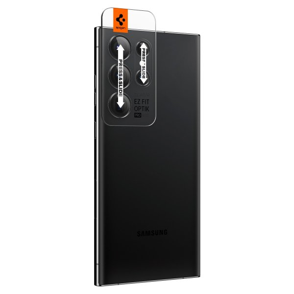 Spigen Samsung Galaxy S23 Ultra Kameraskydd GLAS.tR EZ Fit Optik Pro Svart 2-pack