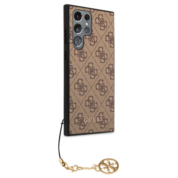 Guess Samsung Galaxy S23 Ultra Skal 4G Charms Brun