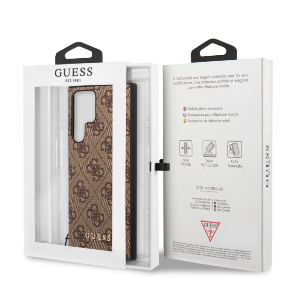 Guess Samsung Galaxy S23 Ultra Skal 4G Charms Brun