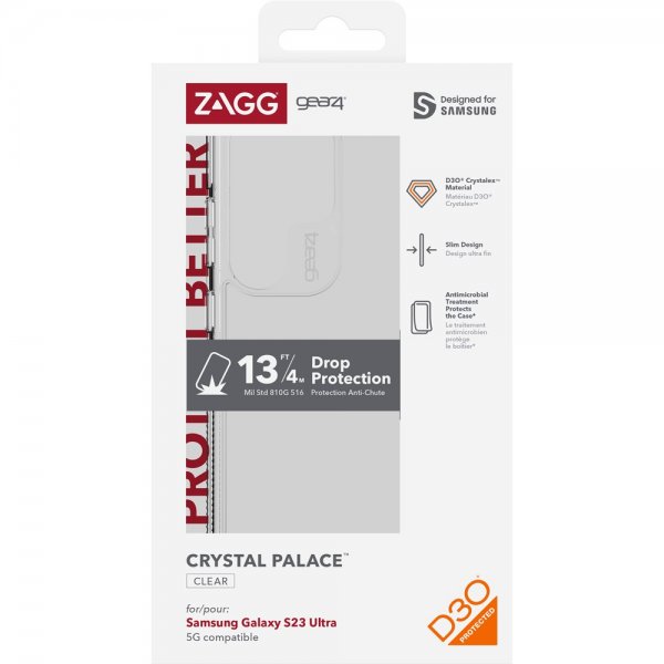 Gear4 Samsung Galaxy S23 Ultra Skal Crystal Palace Transparent