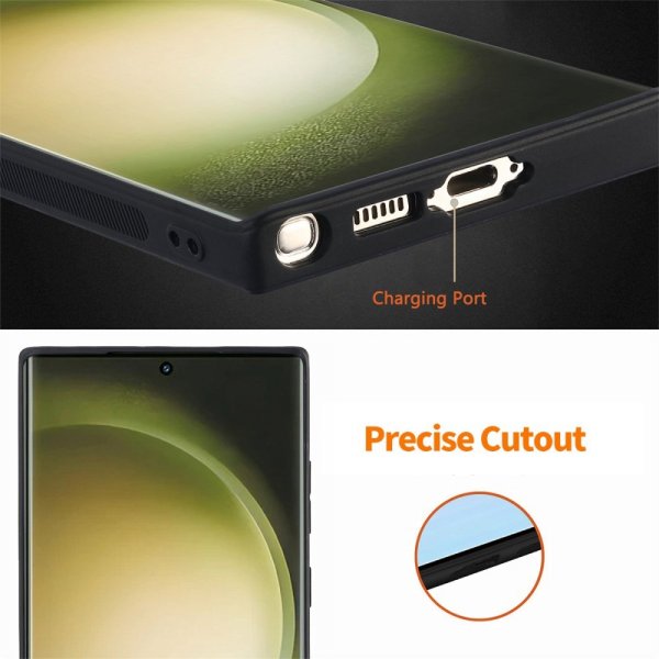 Enkay Samsung Galaxy S23 Ultra Skal med Skärmskydd Lädertextur Brun