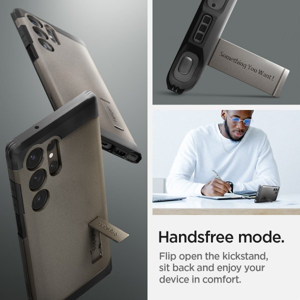 Spigen Samsung Galaxy S23 Ultra Skal Tough Armor Gunmetal