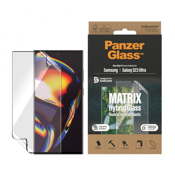 PanzerGlass Samsung Galaxy S23 Ultra Skärmskydd Matrix Hybrid Glass EasyAligner