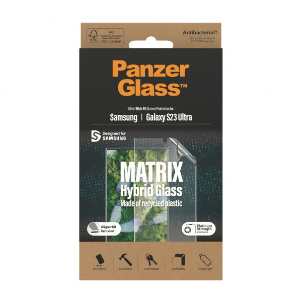 PanzerGlass Samsung Galaxy S23 Ultra Skärmskydd Matrix Hybrid Glass EasyAligner
