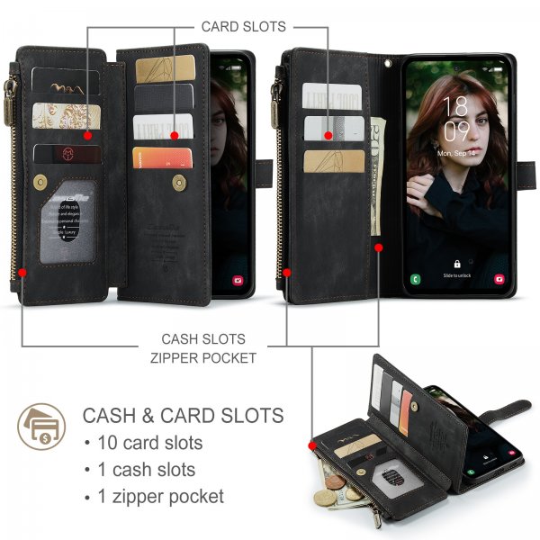 CaseMe Samsung Galaxy S24 FE Fodral C30 Series Svart