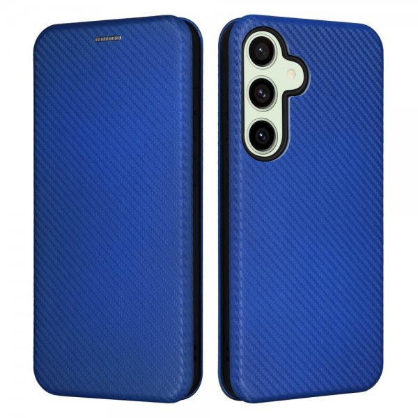 Samsung Galaxy S24 FE Fodral Kolfibertextur Blå