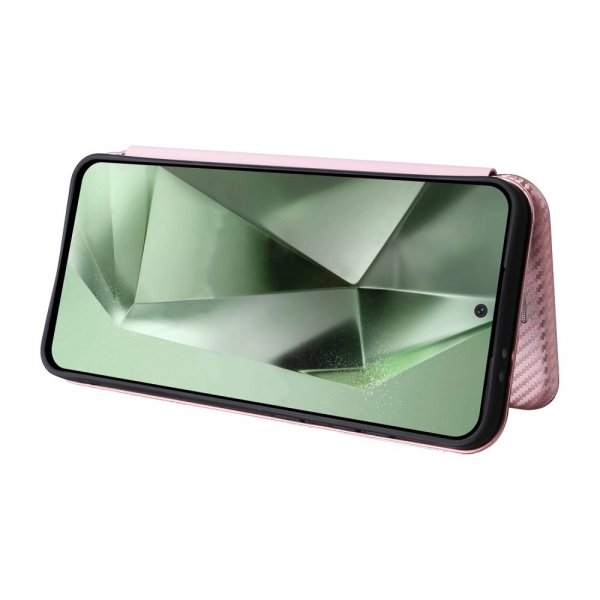 Samsung Galaxy S24 FE Fodral Kolfibertextur Roseguld