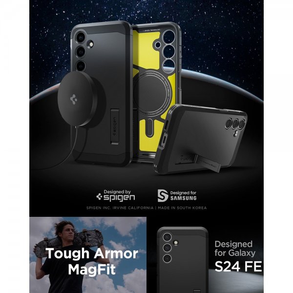 Spigen Samsung Galaxy S24 FE Skal Tough Armor MagFit Svart