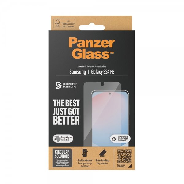 PanzerGlass Samsung Galaxy S24 FE Skärmskydd Ultra-Wide Fit EasyAligner