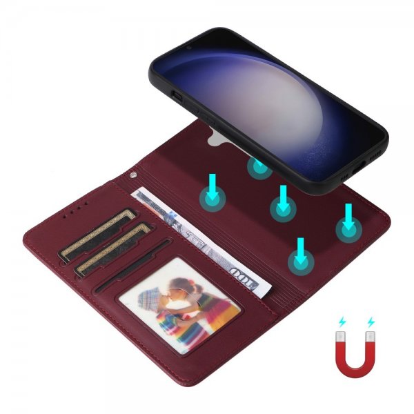 Betopnice Samsung Galaxy S24 Fodral med Löstagbart Skal 005 Röd