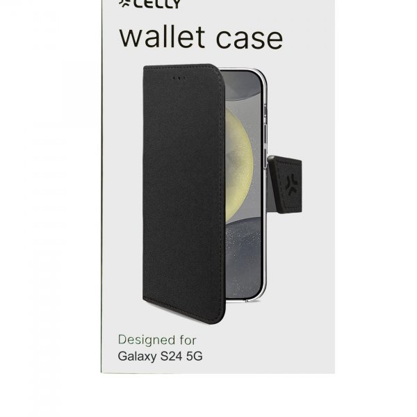 Celly Samsung Galaxy S24 Fodral Wally Wallet Case Svart