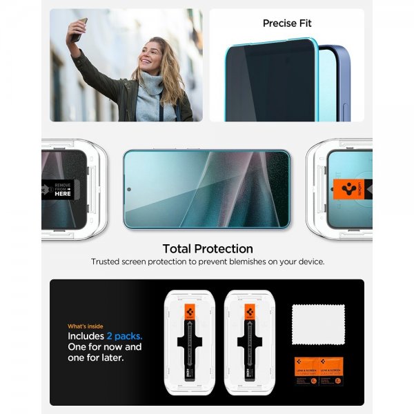 Spigen Samsung Galaxy S24 Plus/Galaxy S25 Plus Skärmskydd GLAS.tR EZ Fit Privacy 2-pack