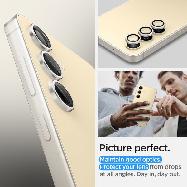 Spigen Samsung Galaxy S24 Plus Kameraskydd GLAS.tR EZ Fit Optik Pro 2-pack Gul
