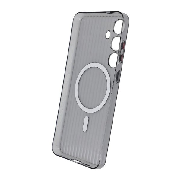 Samsung Galaxy S24 Plus Skal Korrugerad MagSafe Transparent Svart